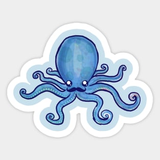 Blush Mustache Octopus Sticker